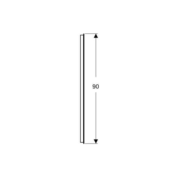 Geberit Option Basic Lichtspiegel, eckig Beleuchtung oben, 140x90x3cm, alu. elox