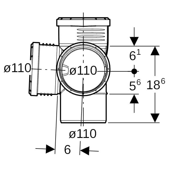 Geberit Silent-PP Eckabzweig 87,5Gr d110/110/110