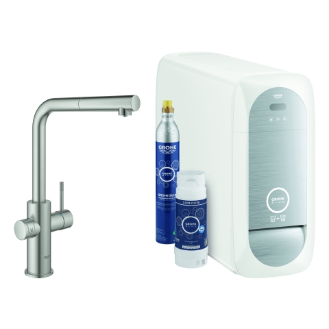 GROHE Starterkit GROHE Blue Home 31539 auszb. Mouss. BT/WIFI L-Ausl. supersteel