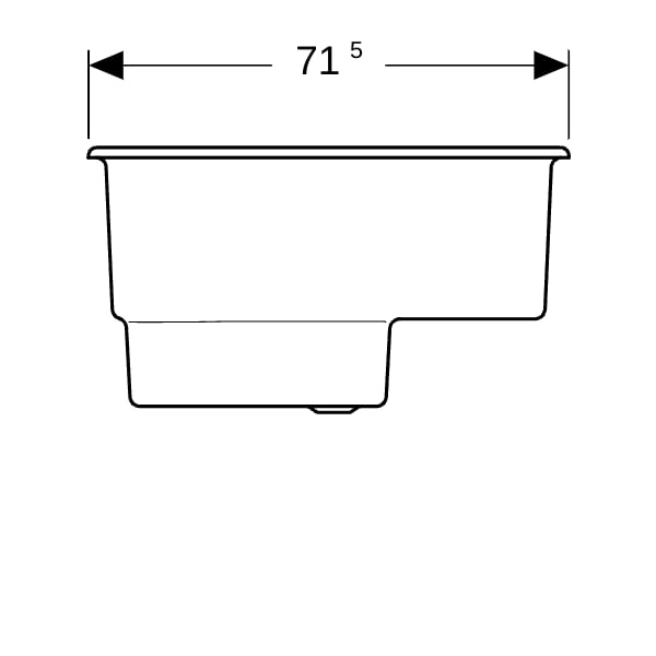 Geberit Bambini Sitzbadewanne 71,5x46,5x39,5cm, ohne Überlauf, weiß