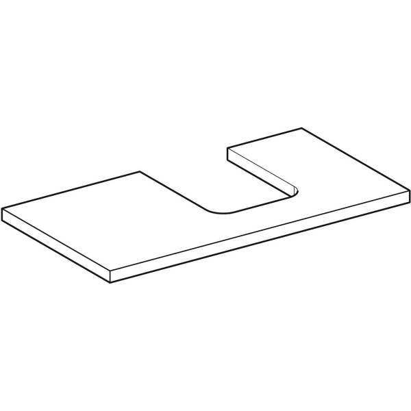 Geberit ONE WT-Pl. Aus re für AWT Schalenform 90x3x47cm, Nussbaum hickory