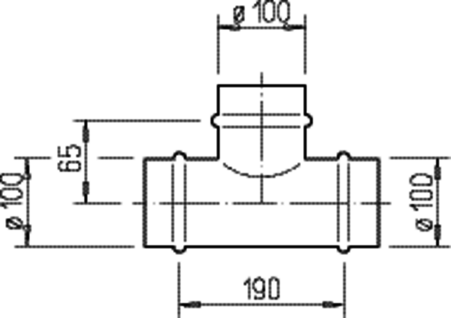 Helios TS 100 T-Abzweigstück DN 100 mm