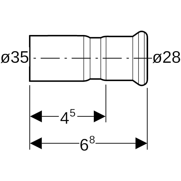 Geberit Mapress Kupfer Reduktion mit Einschubende d35-28