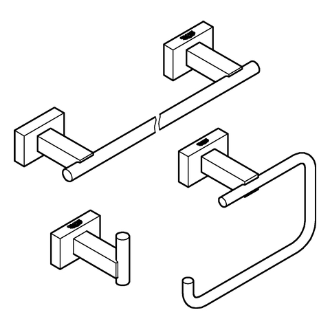 GROHE Bad-Accessoire Set 3-in-1 Essentials Cube 40777_1 chrom