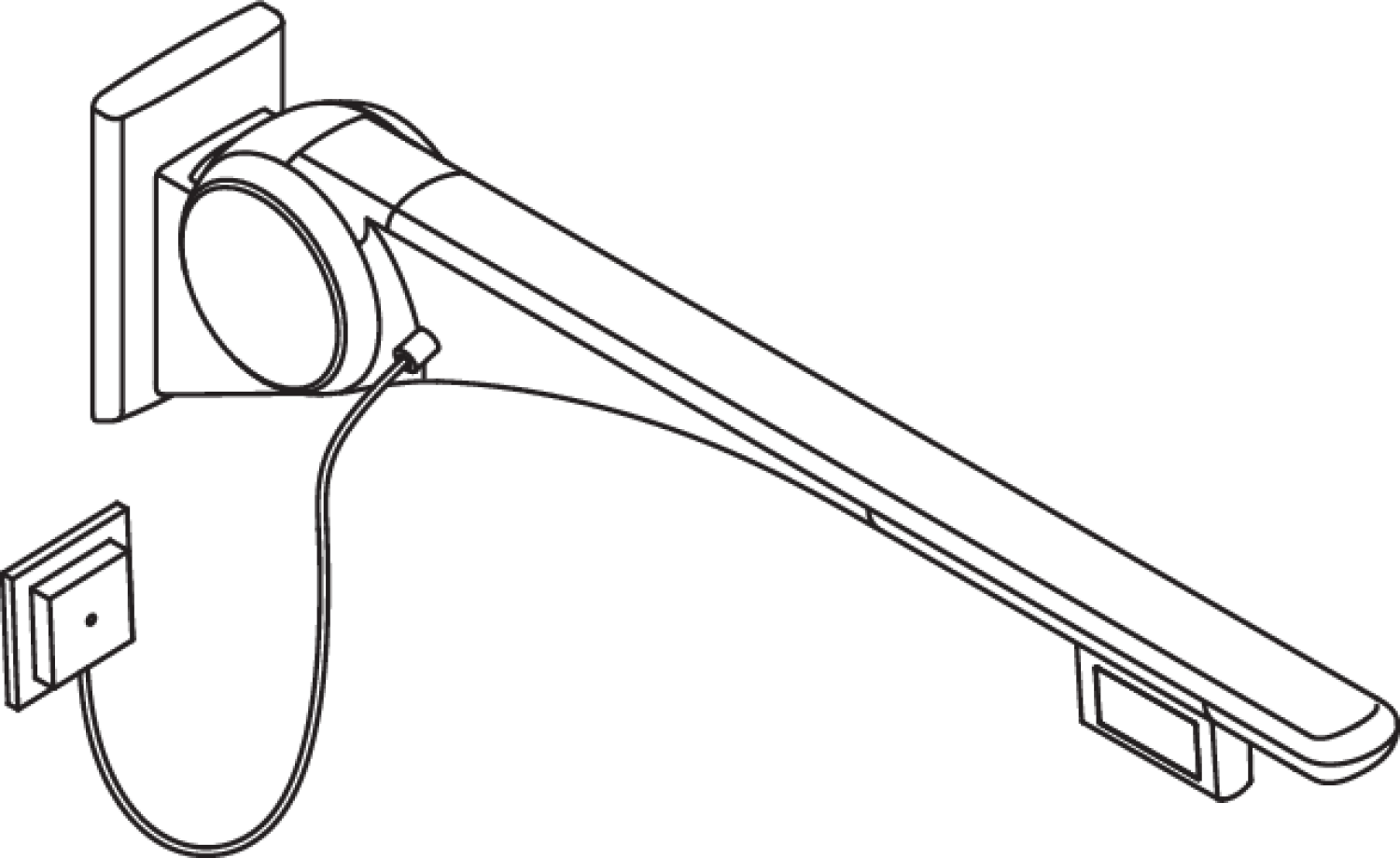 HEWI Stützklappgriff Basic,850 mm,rechts Spül/FT(E-Ausf.) weiß hochgl.- weiß matt