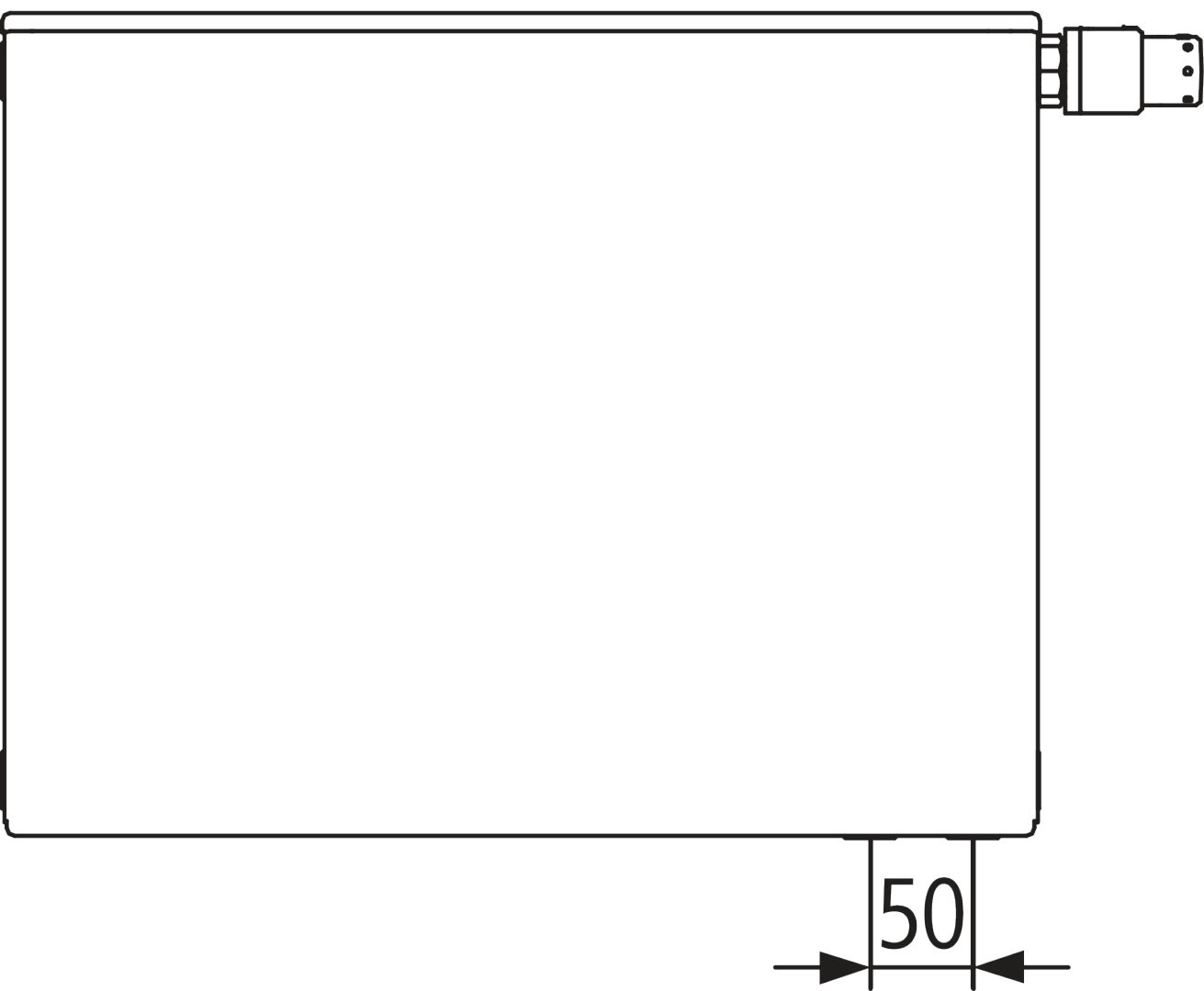 Kermi Plan-V T11 405x63x1005 QN622, RAL9016, 10bar, Vent.re, m.Abd,BK