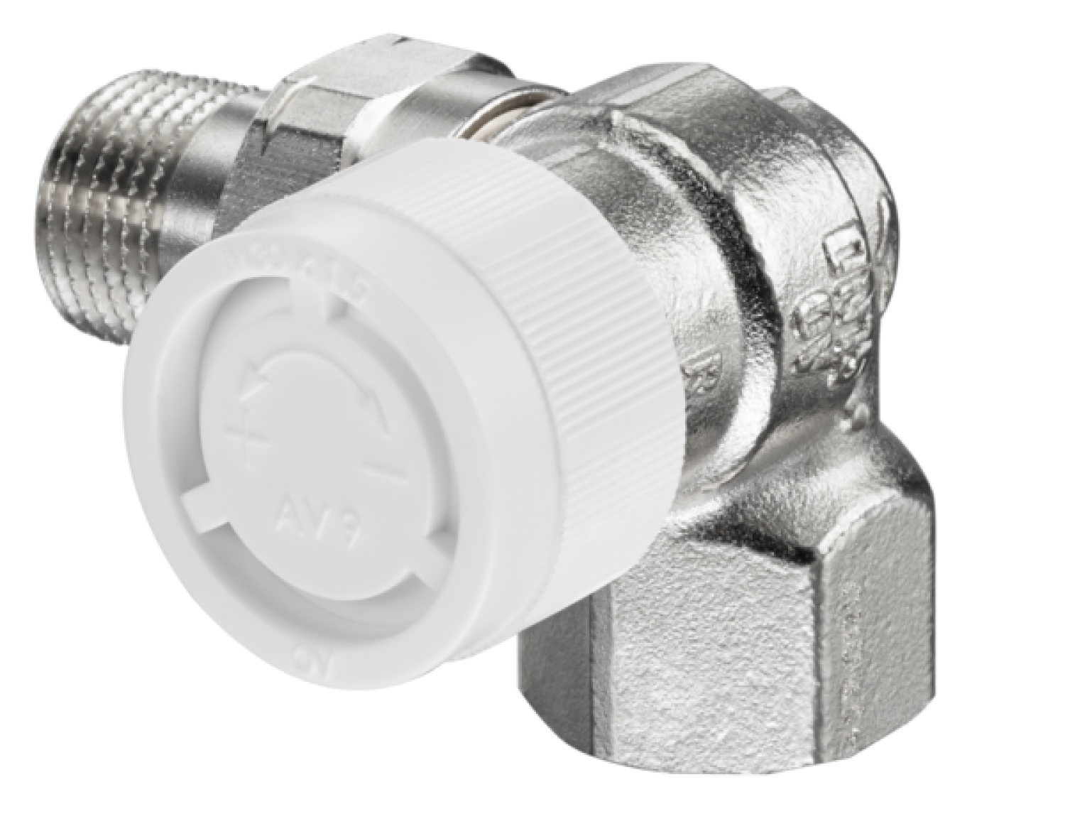 OVENTROP-Thermostatventil "AV 9" DN10, R 3/8", PN10, Winkeleck rechts