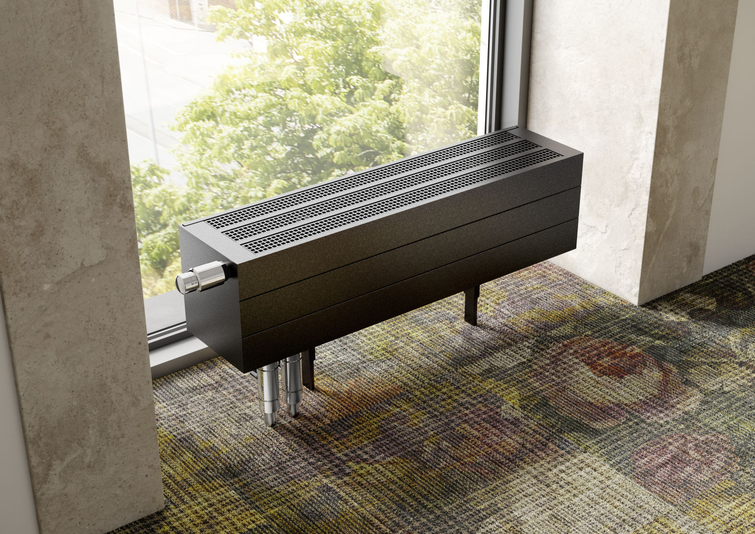 Kermi V-Kon S Typ22 BH280x133x1000mm QN1110,RAL9016,6 bar,o.Abd,Vent. re