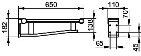 KEUCO SK-Griff WT Plan Care 34902, silber-eloxiert/lichtgrau, 650 mm