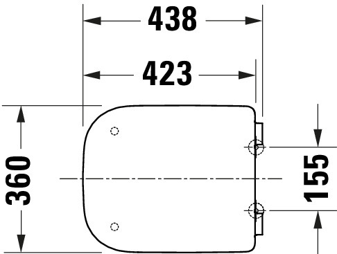 Duravit Univ. WC-Sitz Eckig Tief 434mm Ülap. Absenkaut.,abnehmb.,Scharn. Edelst.,Weiß
