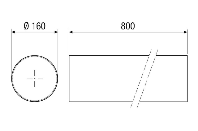 Maico Rohbauhülse PP 45 RHL extra lange Hülse, 800 mm