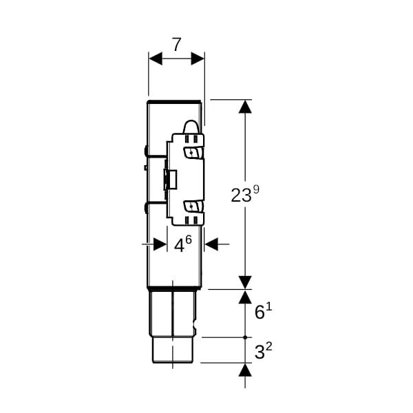 Geberit GIS WT-Set für Standarmatur, mit UP-Sifon