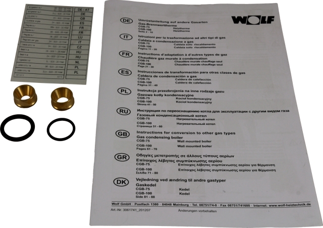 Wolf Umrüstsatz Erdgas E/H - LL für CGB-75/100