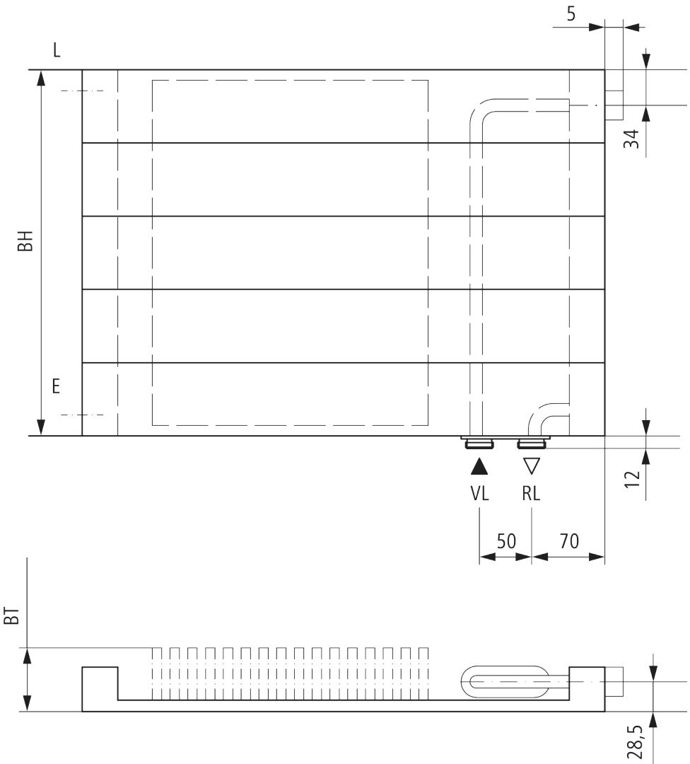 Kermi V-Heizwand HHV11 BH490x61x1800 QN1629,weiß,6bar,m.Abd.,Ausf. re,LH400