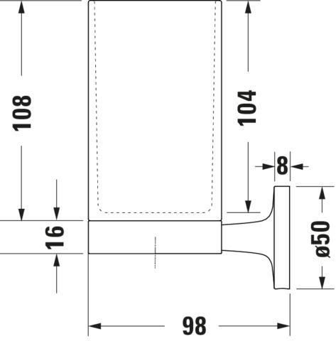 Duravit Starck T Zahnputzbecher, Bz Gebürstet, Akzentfarbe: Wß Matt, 170x98x