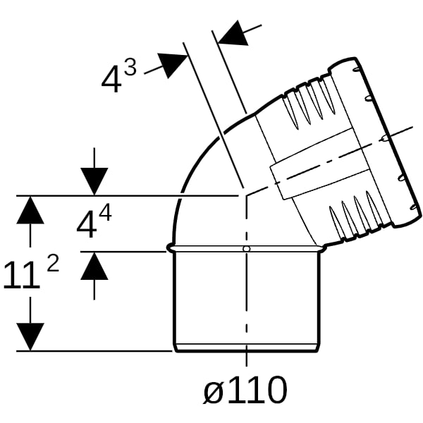 Geberit Silent-Pro Bogen 67,5Gr d110mm