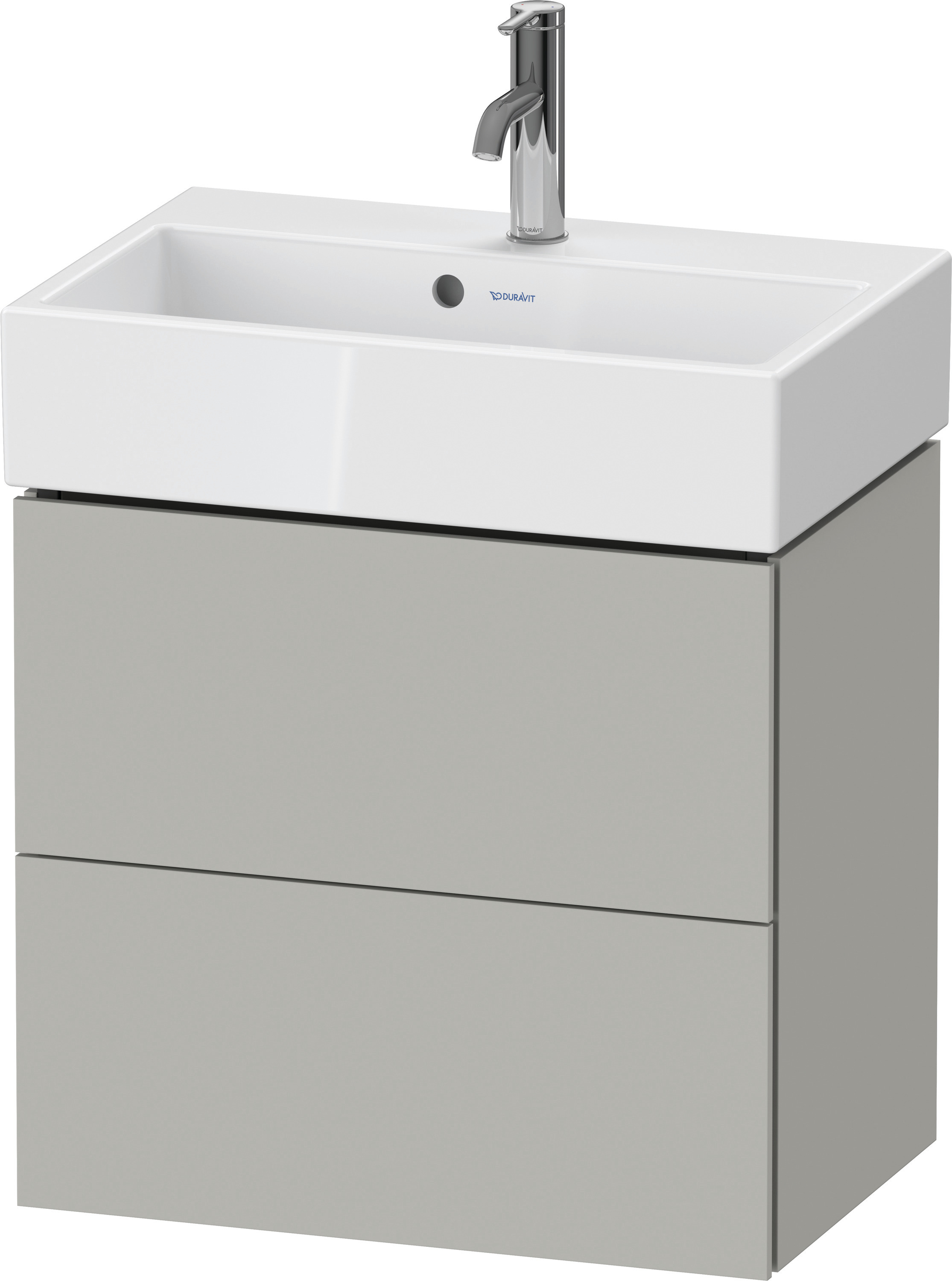 Duravit WTU L-Cube wandhängend, 2 Schubk. 544x584x391mm, Betongrau Matt