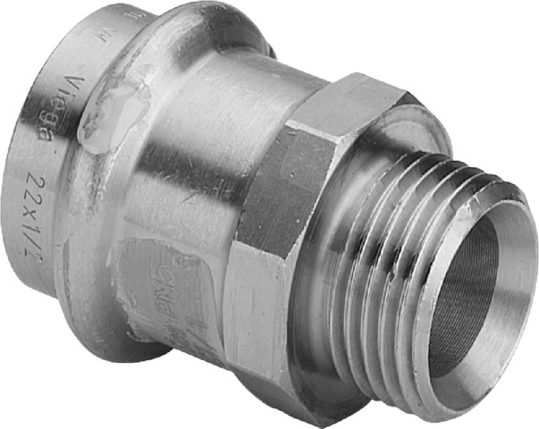 Viega Übergangsstück mit SC Profipress G 2611.5 für Gas in 15mm x G1/2 Rotguss