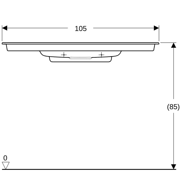 Geberit ONE MWT, 105x40cm, CleanDrain v.Ausld o.Hl., Ül.verd. weiß Tect /chrom gebü.