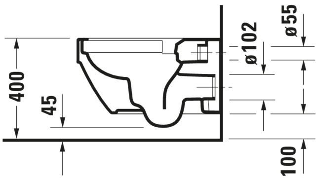 DU Wand-WC Vero Air 570 mm Tiefspüler, rimless, Durafix, weiß