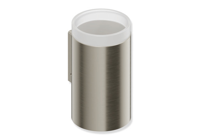 HEWI Becher Gl. m. Halter Sys 162, Halter edst. PVD nickel gebü.