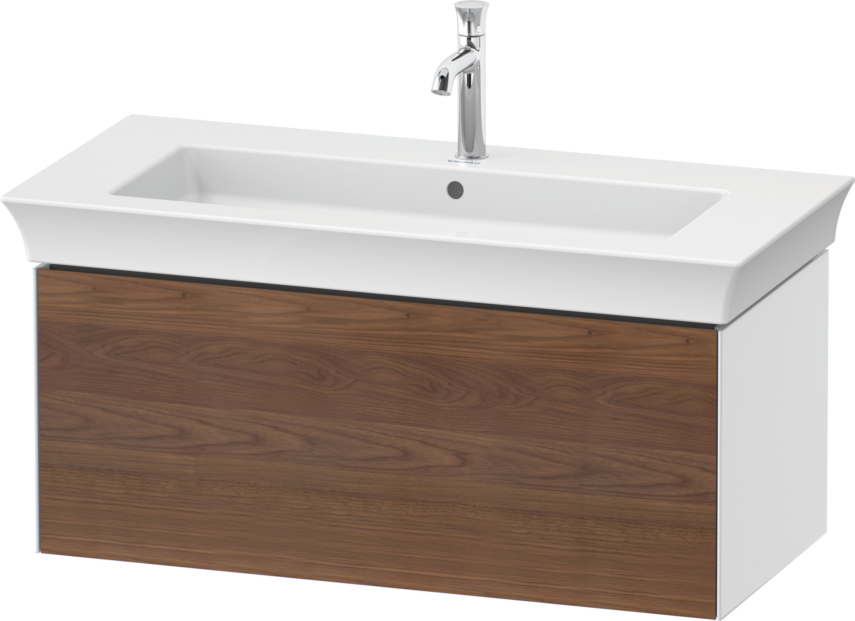 Duravit WTU White Tulip wandh.,1 Auszug 410x984x458mm,A.Nussb.M/Weiß Hochglanz