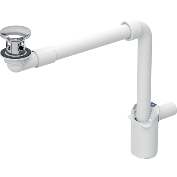 Geberit WT Ablauf d32 Raumsparmodell mit Druckbet. Ventilabstopfen glanzverchromt