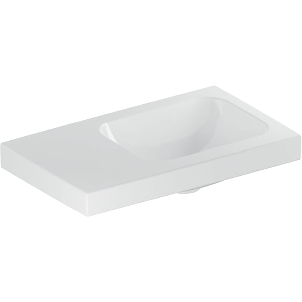 Geberit iCon Light Handwaschbecken 53x31cm Ablg./o. Hl. li, o. Ül., weiß