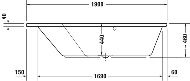 Duravit Paiova 5 Whirlw. 1900x1400mm Einbau Ecke L,Rückens.2 Pos.L,Combi P,Weiß