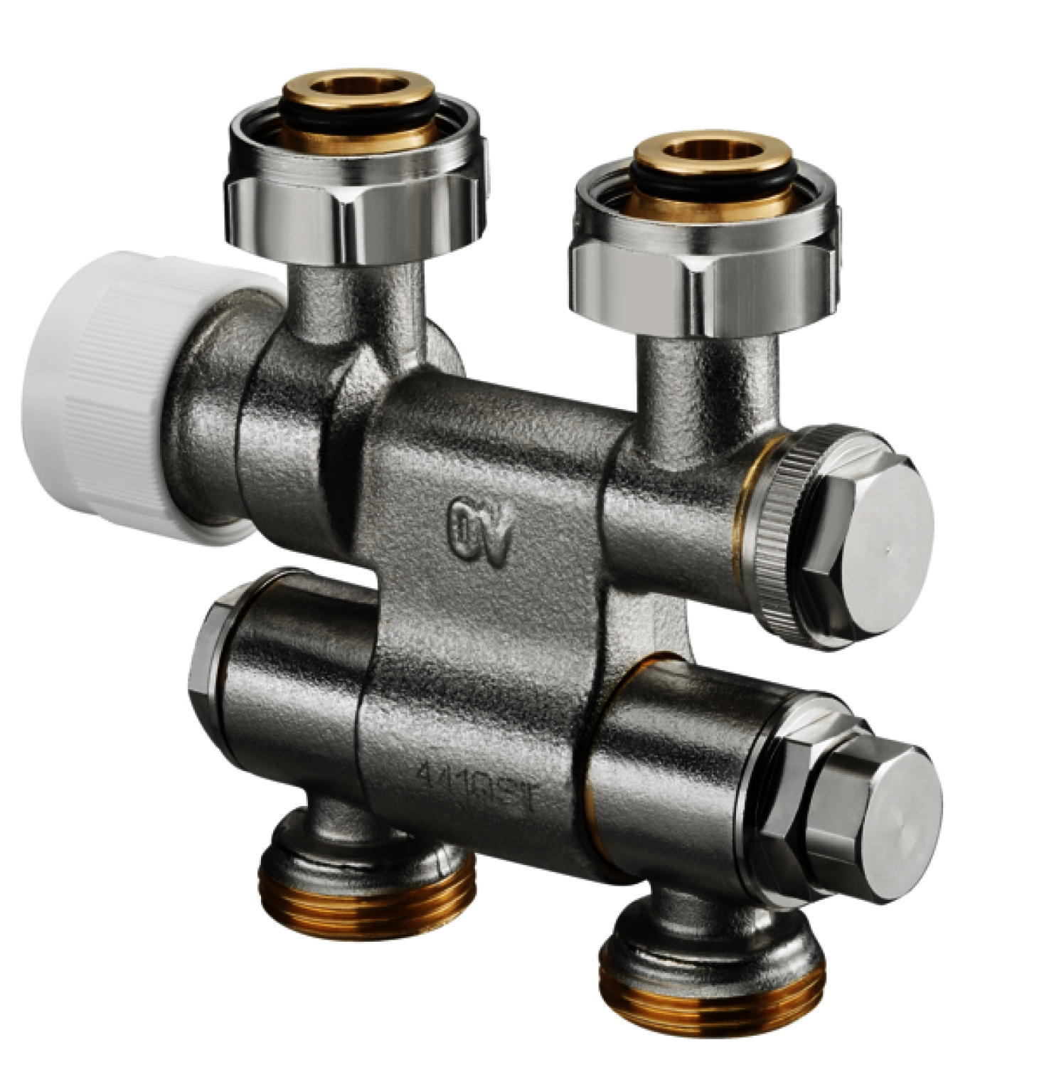OVENTROP-Anschlussarmatur"Multiblock TF" 3/4"ÜM x 3/4"AG,1-u.2-Rohr,Ms,schwenkbar