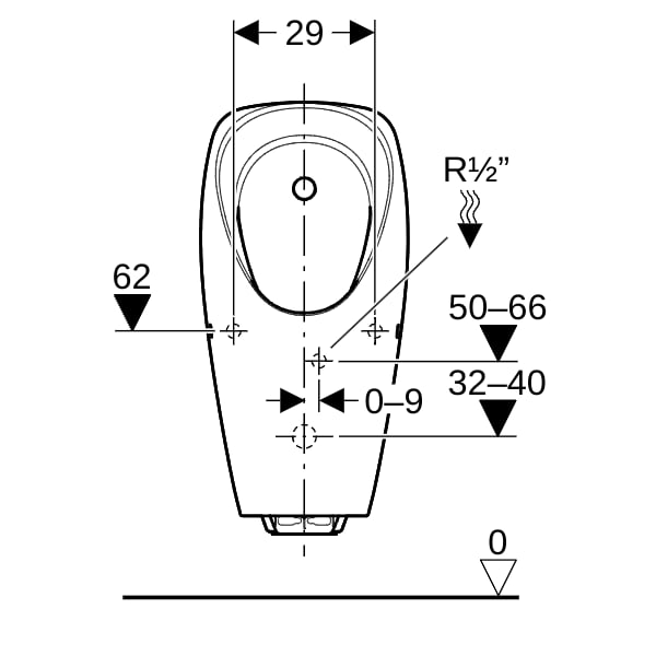 Geberit Tamina Urinal, mit integr. Strg. Gen. Zulauf hinten, weiß