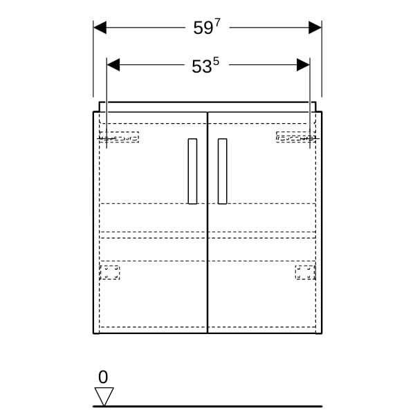 Geberit Renova Compact US 59,7cm für WT 65cm 2 Türen, 59,7x60,5x39,7cm, hellgrau