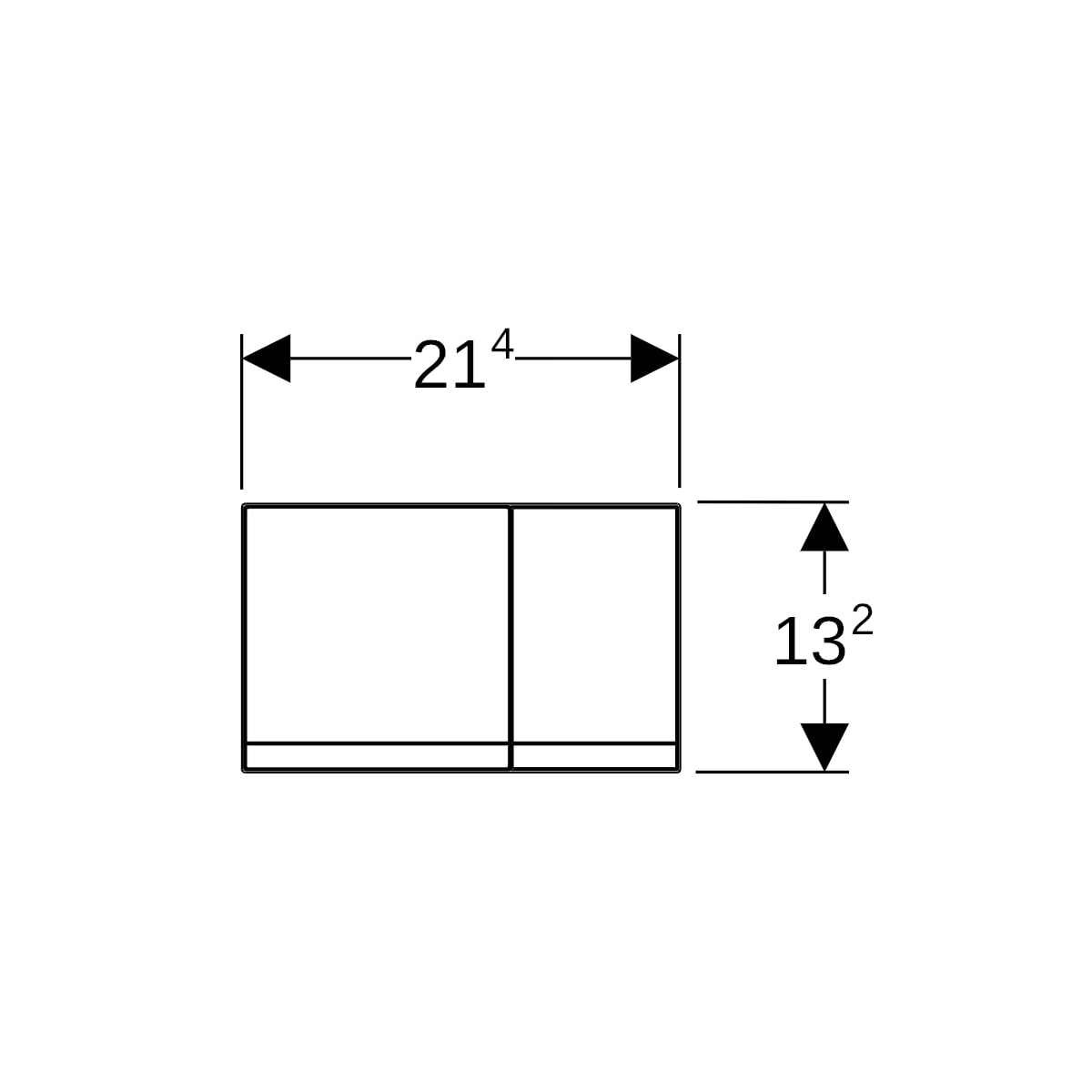 Geberit Sigma60 BetPl., eckig, 2-Mengen-Sp. Fetigbauset, chrom gebü., Etc/chrom glzd