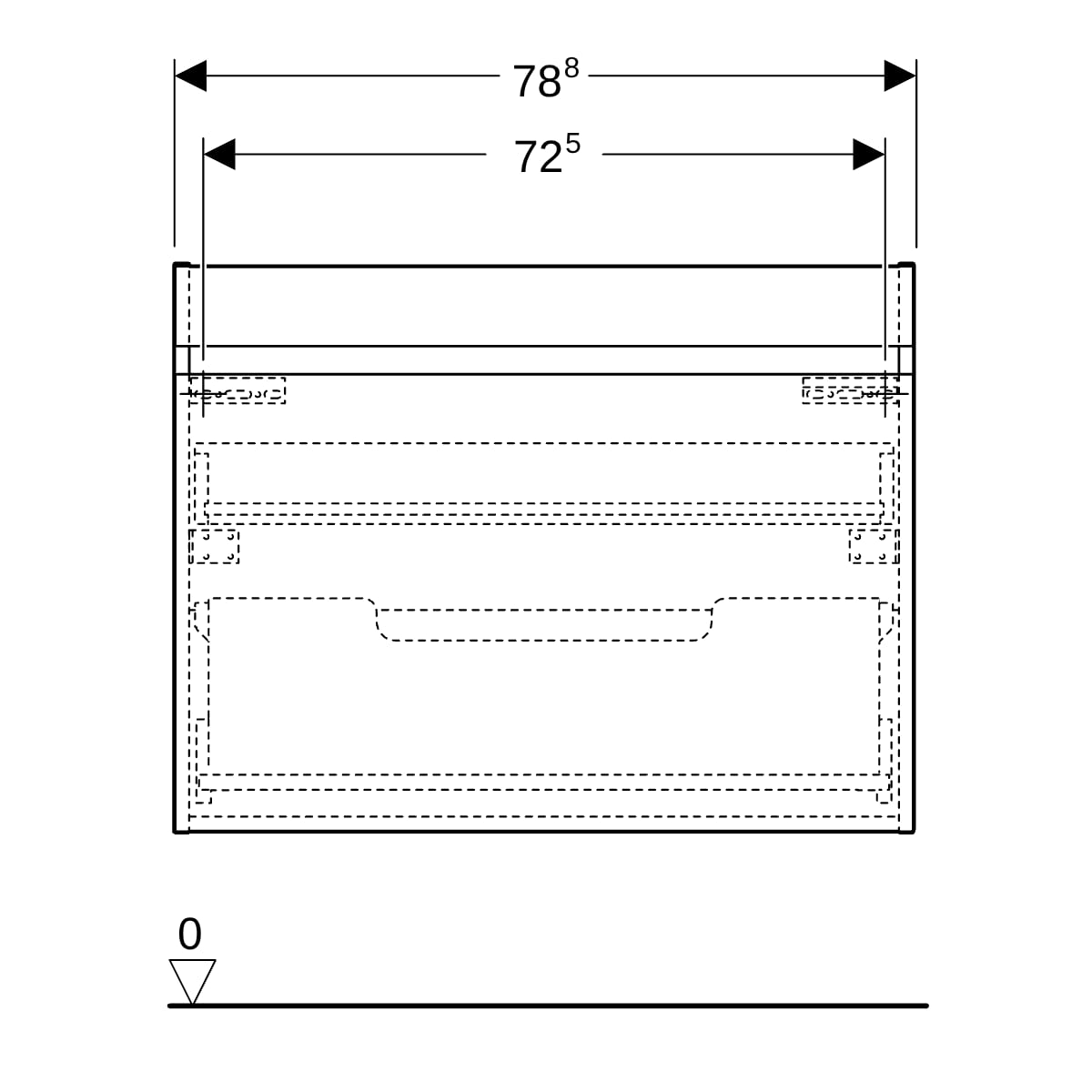 Geberit Renova Plan US für MWT, mit 1 Schbl. 78,8x60,5x47,3cm, weiß