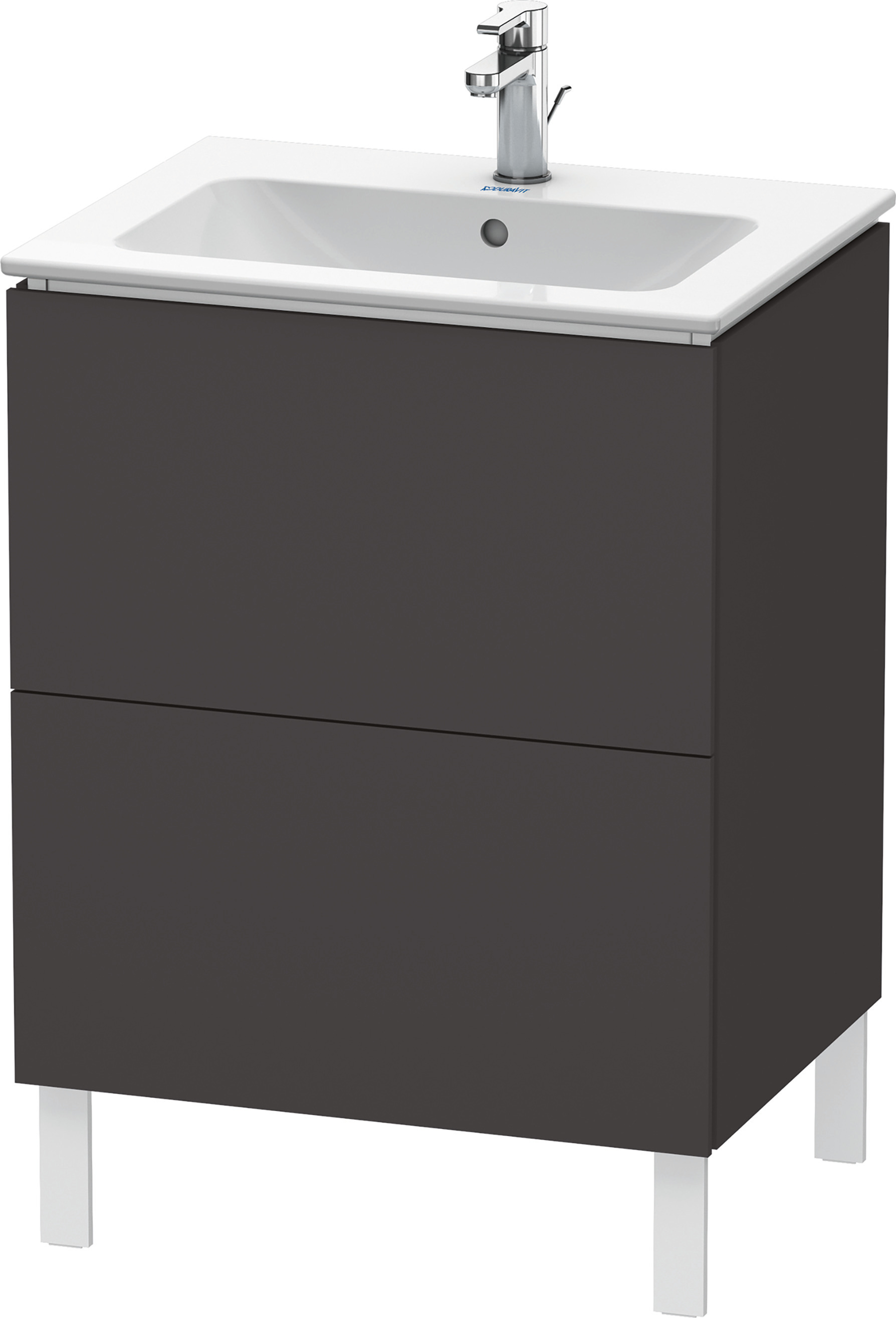 Duravit WTU stehend L-Cube 481x620x704mm 2 Auszüge, f.233663, Graphit Supermatt