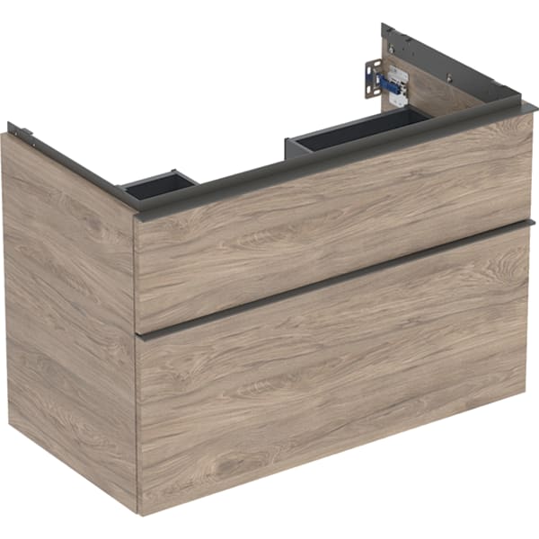 Geberit iCon Unterschrank für WT, 2 Schubl. 88,8x61,5x47,6cm, Nussbaum hi./Gr. Lava