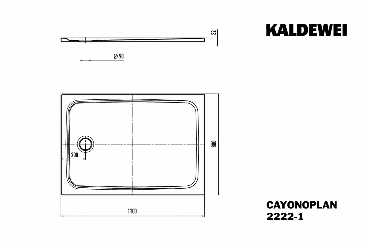 KA DW CAYONOPLAN Mod.2222-1,800x1100mm, alpinweiß,Secure Plus