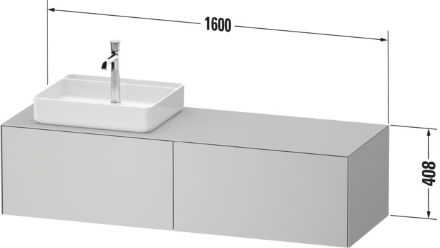 Duravit Konsolen-WTU wandh. White Tulip 550x1 300x408mm Weiß Seidenmatt 2 Ausz