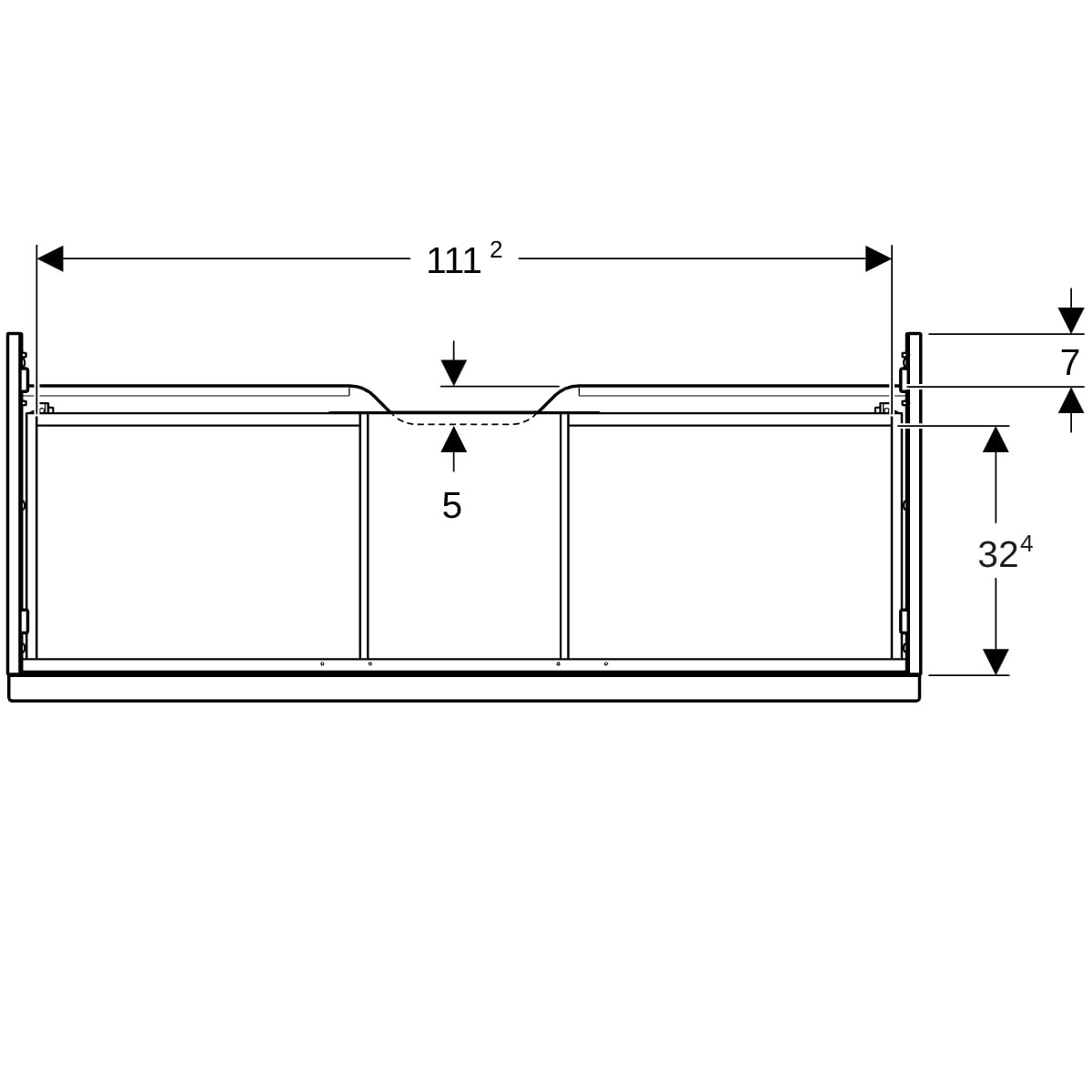 Geberit iCon Unterschrank für WT, 1 Schubl. 118,4x24,7x47,6cm, sandgrau