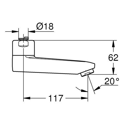 GROHE Gussauslauf 13137 Ausladung 115 mm chrom