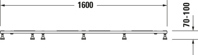 DU Fußgestell für Duschwanne Tempano 1600x1000mm