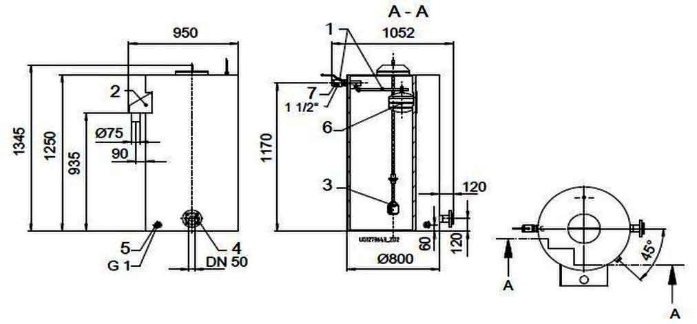 KSB Vorbehälter mit freiem Auslauf Vges 600 l, Vnutz 300 l, R 1 1/2"