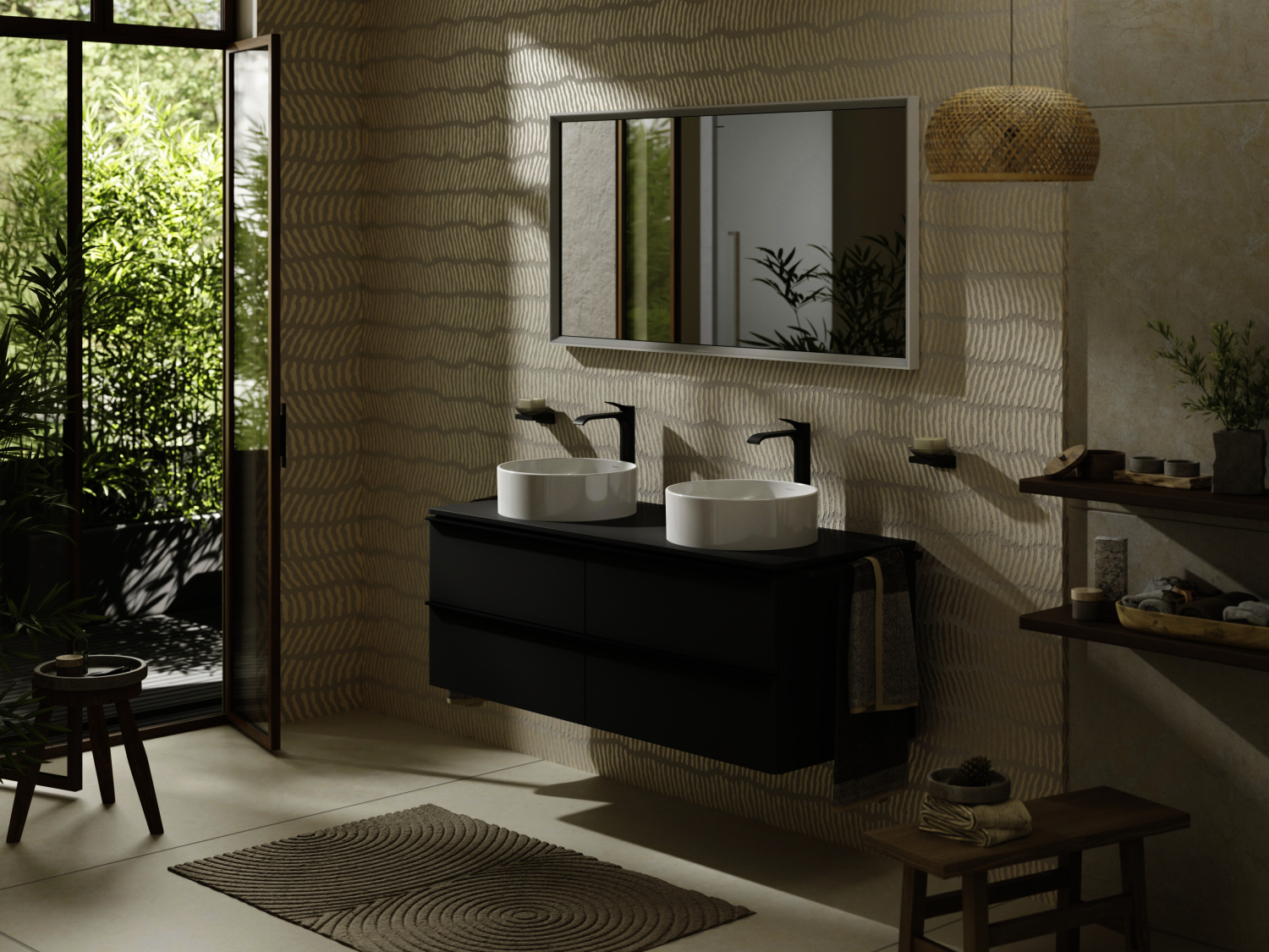 Hansgrohe Waschtischmischer 250 Vivenis ohne Ablaufgarn. Highriser mattschwarz
