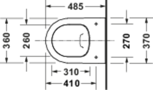 DU Starck 3 WWC Tiefsp.,Compact 485mm Riml.,verd.Befestigung, Weiß Hochglanz