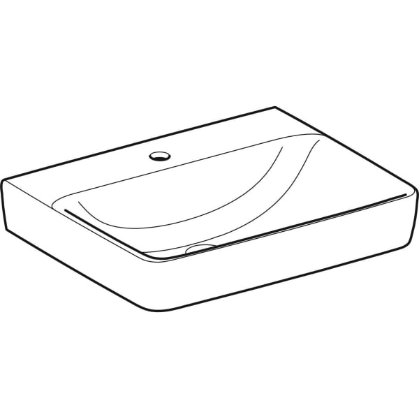 Geberit Renova Plan Waschtisch, 60x48cm m. Hl., o. Ül., weiß, KeraTect