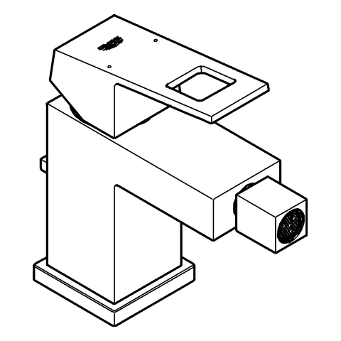 GROHE EH-Bidetbatterie Eurocube 23138 mit Zugstangen-Ablaufgarnitur chrom
