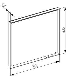 KEUCO LS R. Lumos 14598, Spiegelheizung,schw-elox.,700x650x60mm