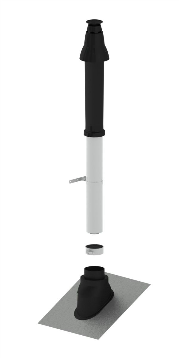 Remeha PPS-Grundbausatz RUD2 DN 60/100, Schrägdach, anthrazit