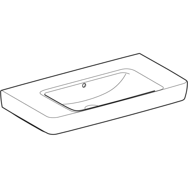 Geberit Renova Plan WT mit Ablagefl., 90x48cm o. Hl., m. Ül., weiß, KeraTect