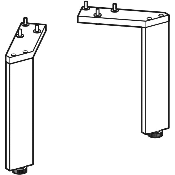 Geberit Set Füße schmal (2 St.), H:18cm hochglanz verchromt